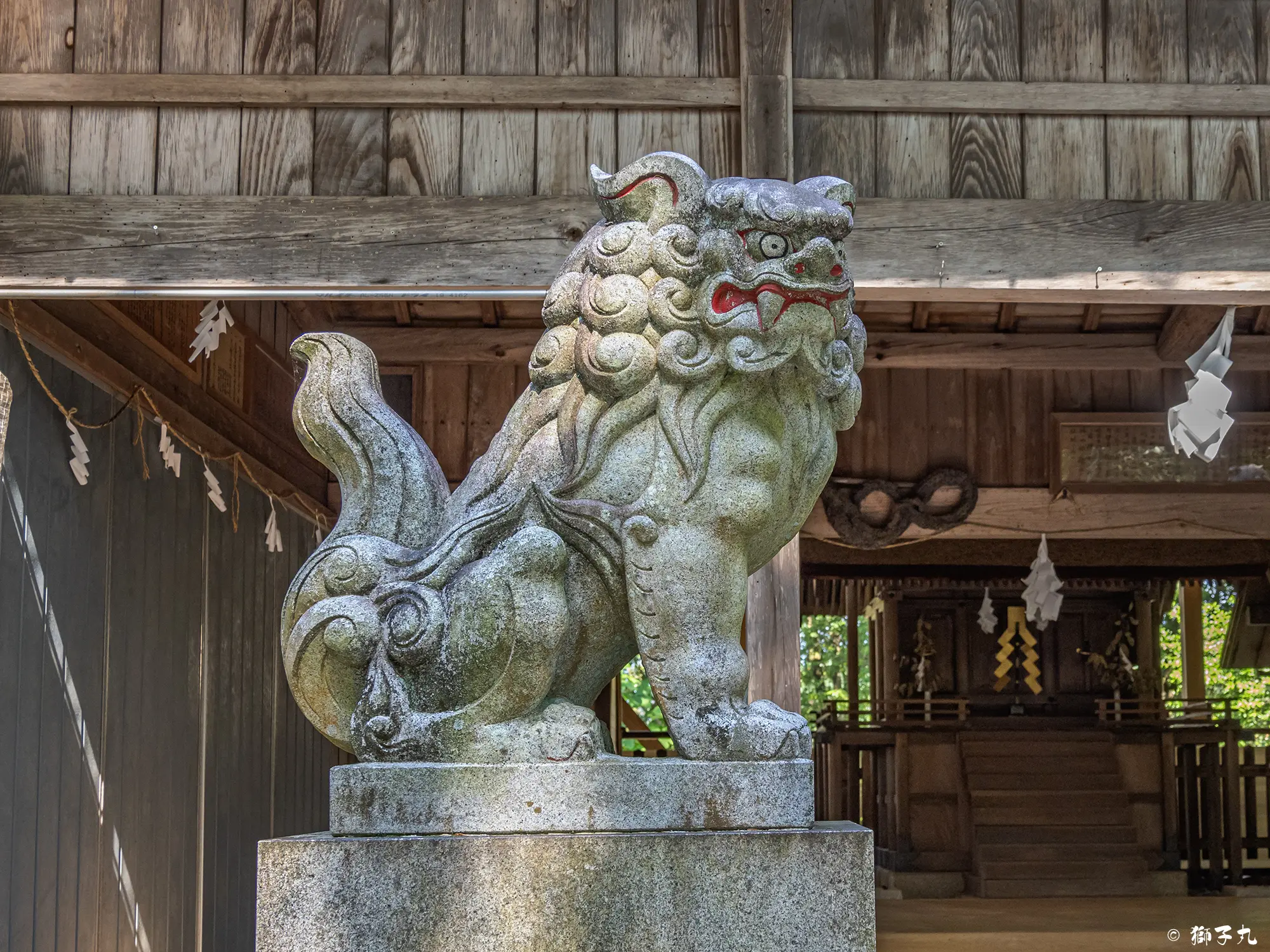丸山神社（中津川市苗木） | 狛犬（吽形）