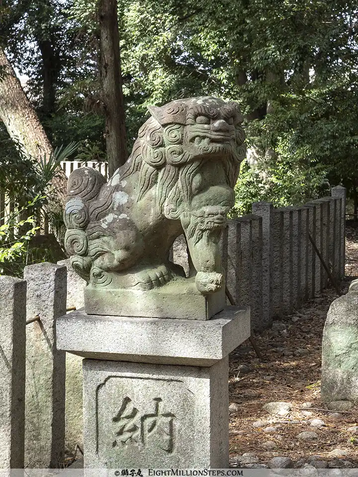 漆部神社 摂社日吉神社 狛犬（吽形）